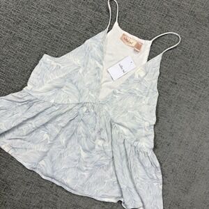 Willow Root Tank Top Dress Women's XS Blue Ivory Floral Rayon NWT Boho